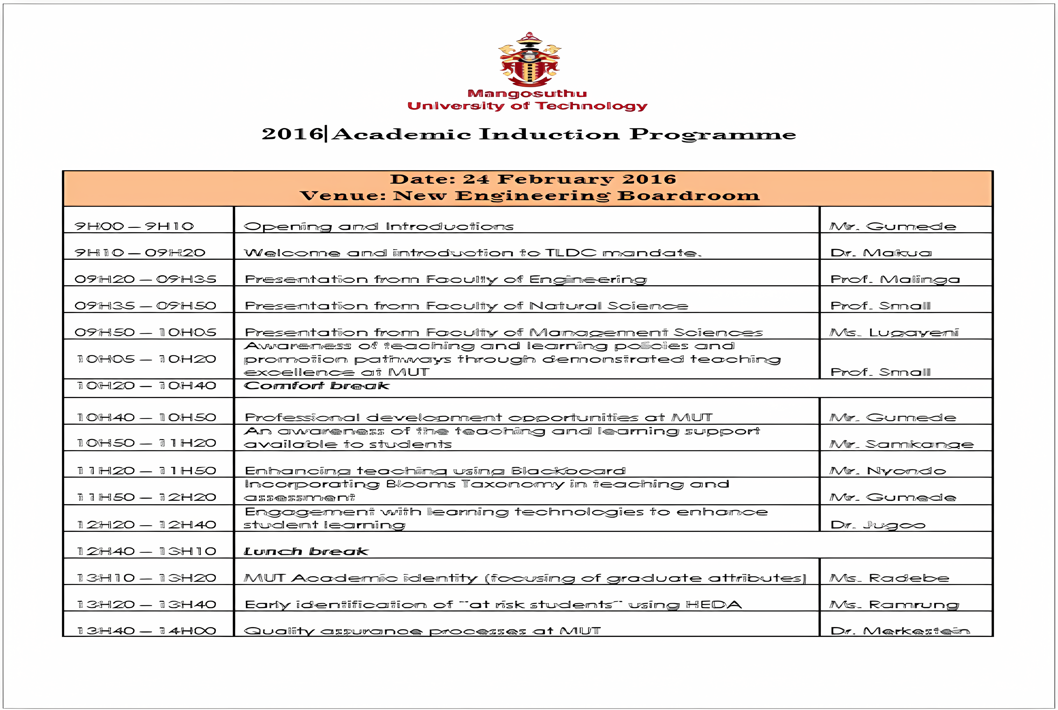 This is an image of an academic programme