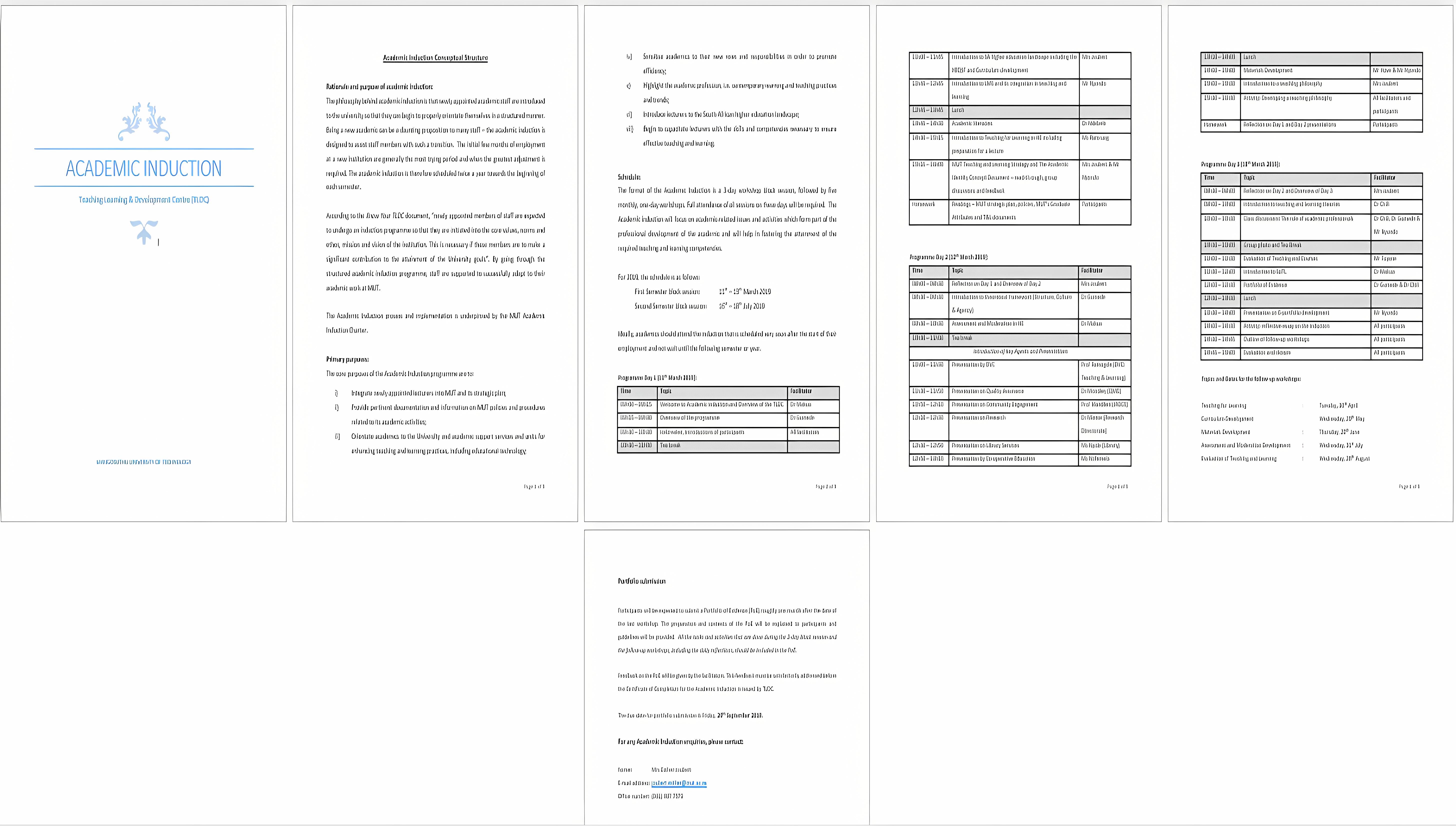 This is an the academic induction programme 