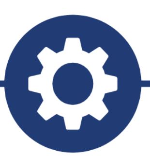 cog withing dark blue circle