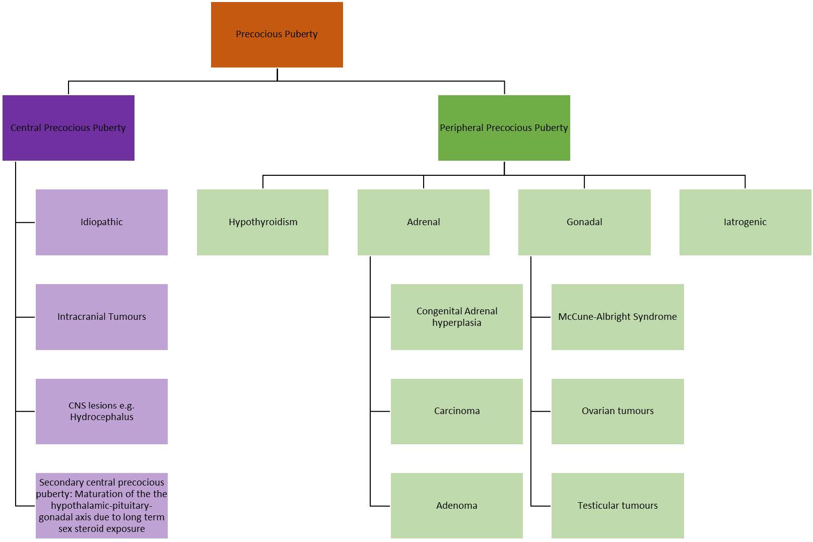 Figure 3.2: Classification of Causes of Precocious Puberty