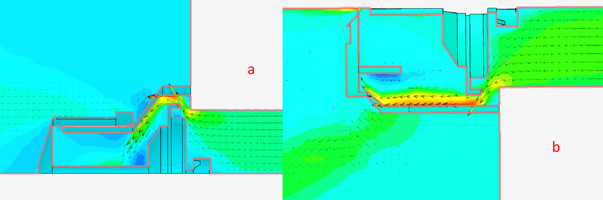 Figure 8: Ambu and CAPTUL PEEP valve velocity vector