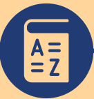 closed book with A&Z displayed within a dark blue circle